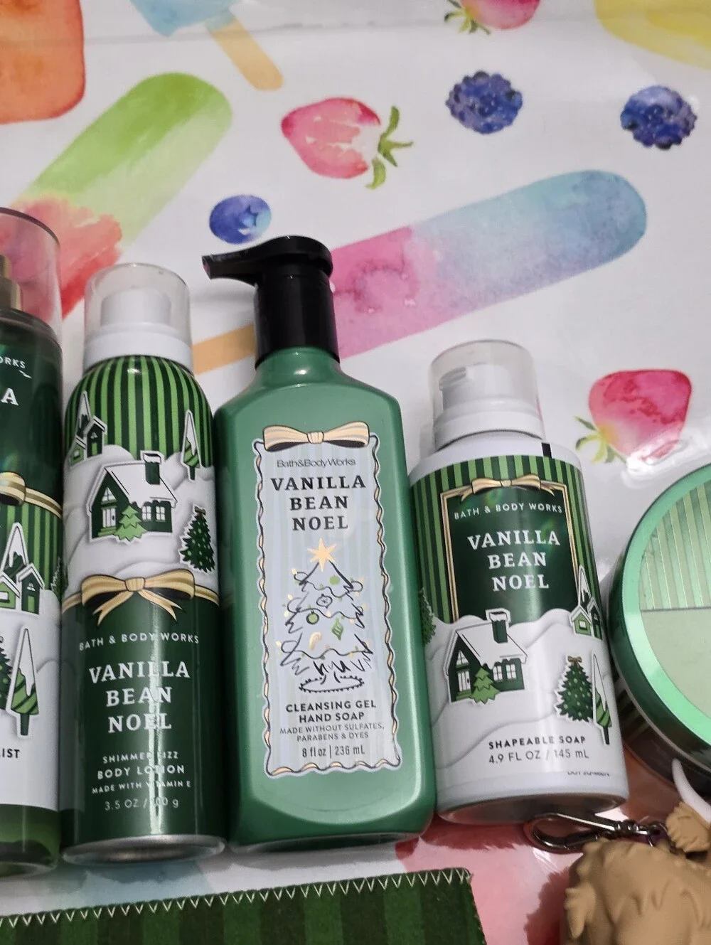 Bath & Body Works Vanilla Bean Noel Gift Set - Green Holiday Collection 9 Piece